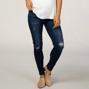 Pink Blush Maternity Distressed Skinny Jeans